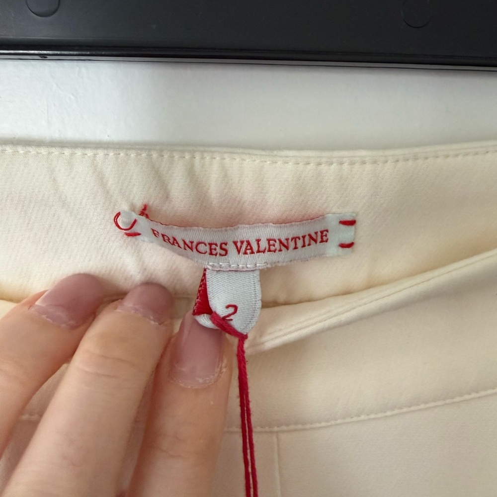 Frances Valentine Cream Cropped Straight Ankle Lucy Pants - Picture 6 of 7